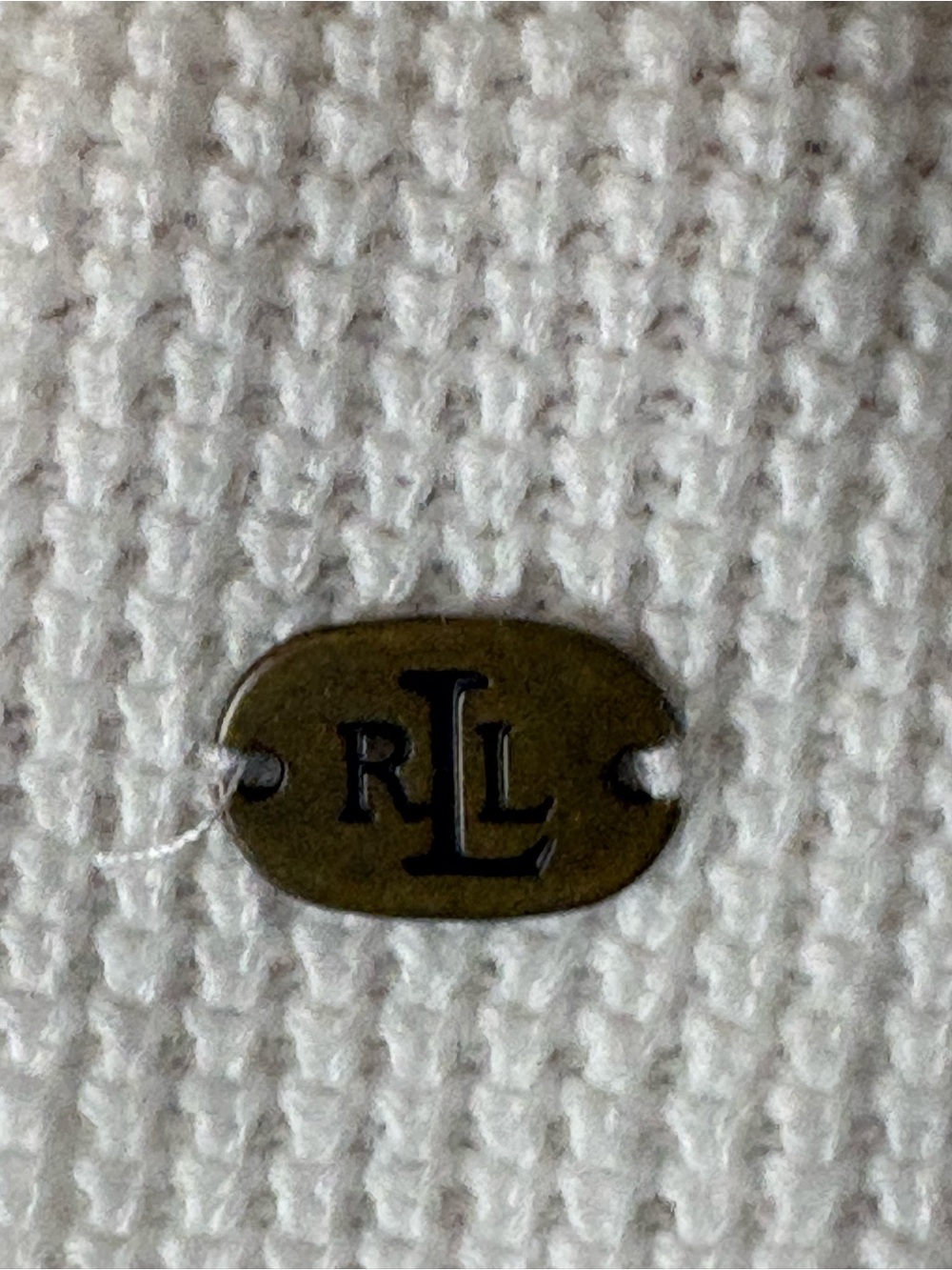 Lauren Ralph Lauren White Women's Waffle-Knit Hoodie Size Large Resort Travel - Picture 6 of 9